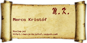 Mercs Kristóf névjegykártya